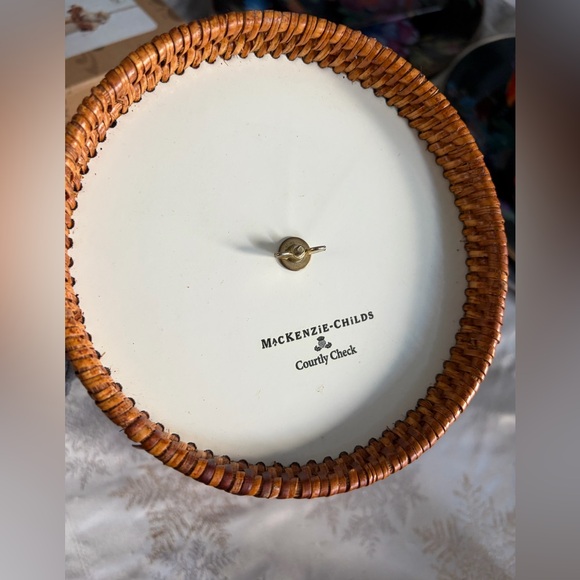 Mackenzie Childs medium wicker rattan canister 6” - Picture 4 of 9